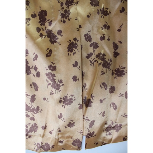 Zara NWT Satin Effect Midi Floral Skirt Small Peach Beige - Picture 9 of 10
